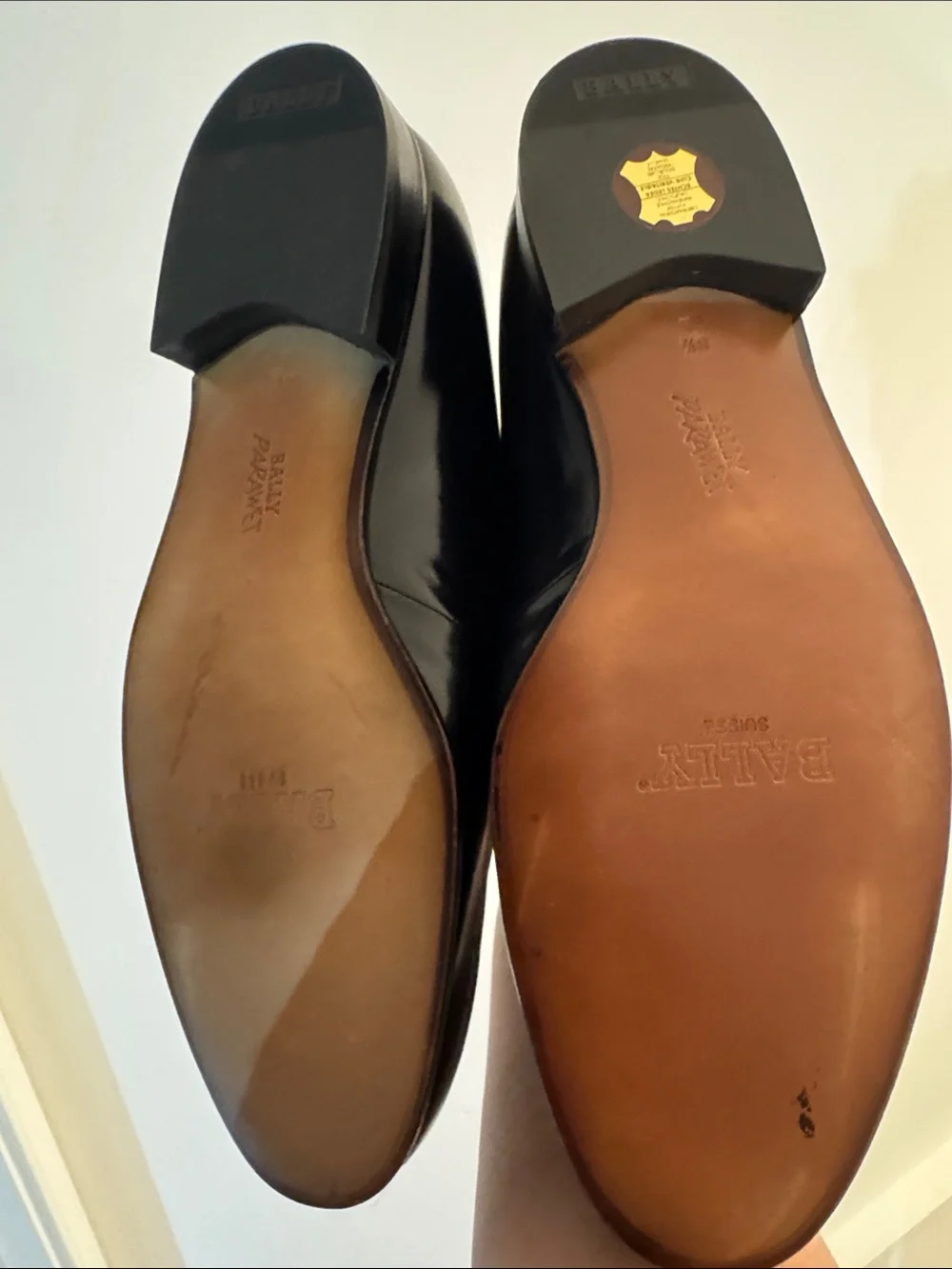 Bally Black Leather Slip-On Loafers